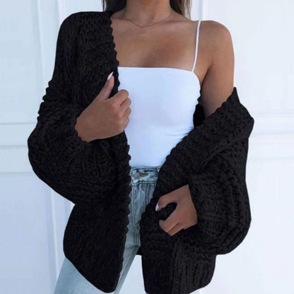 Cárdigan oversize de punto grueso GRACE con diseño abierto frontal para mujer
