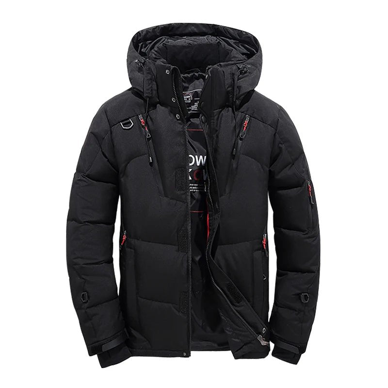 Vista frontal de la chaqueta acolchada GRIMVEN con acabado resistente al agua