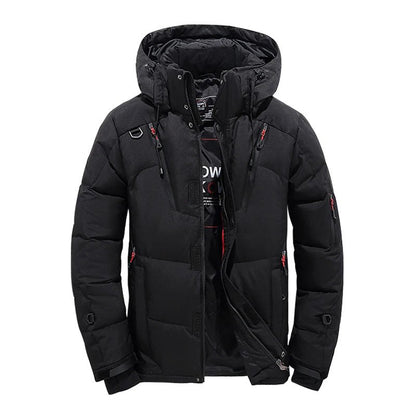 Vista frontal de la chaqueta acolchada GRIMVEN con acabado resistente al agua