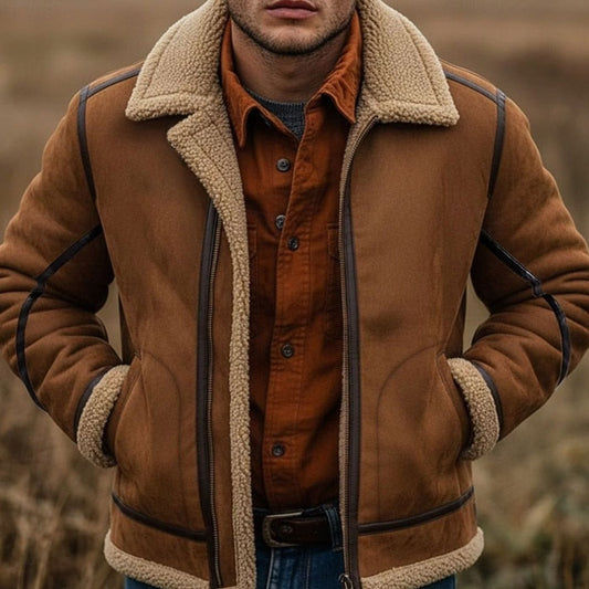 Chaqueta aviador hombre GRISWALD con forro sherpa y cierre total frontal