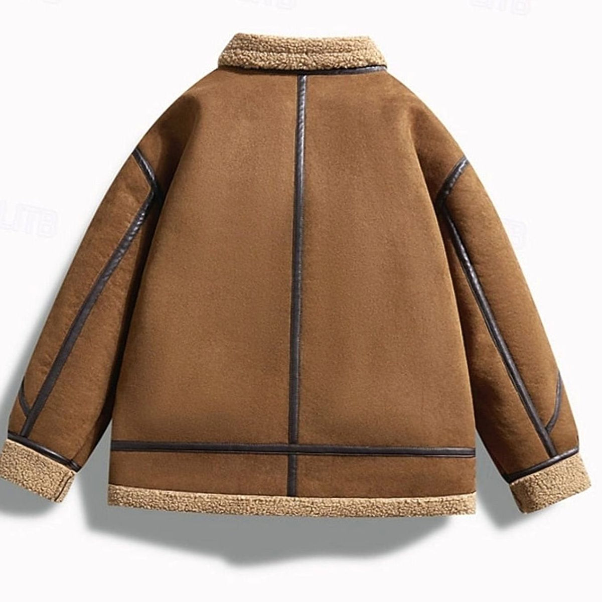 Chaqueta aviador con detalles en piel y hombros estructurados