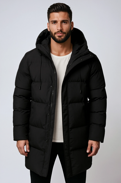 Abrigo largo de invierno para hombre HERVAN con capucha ajustable