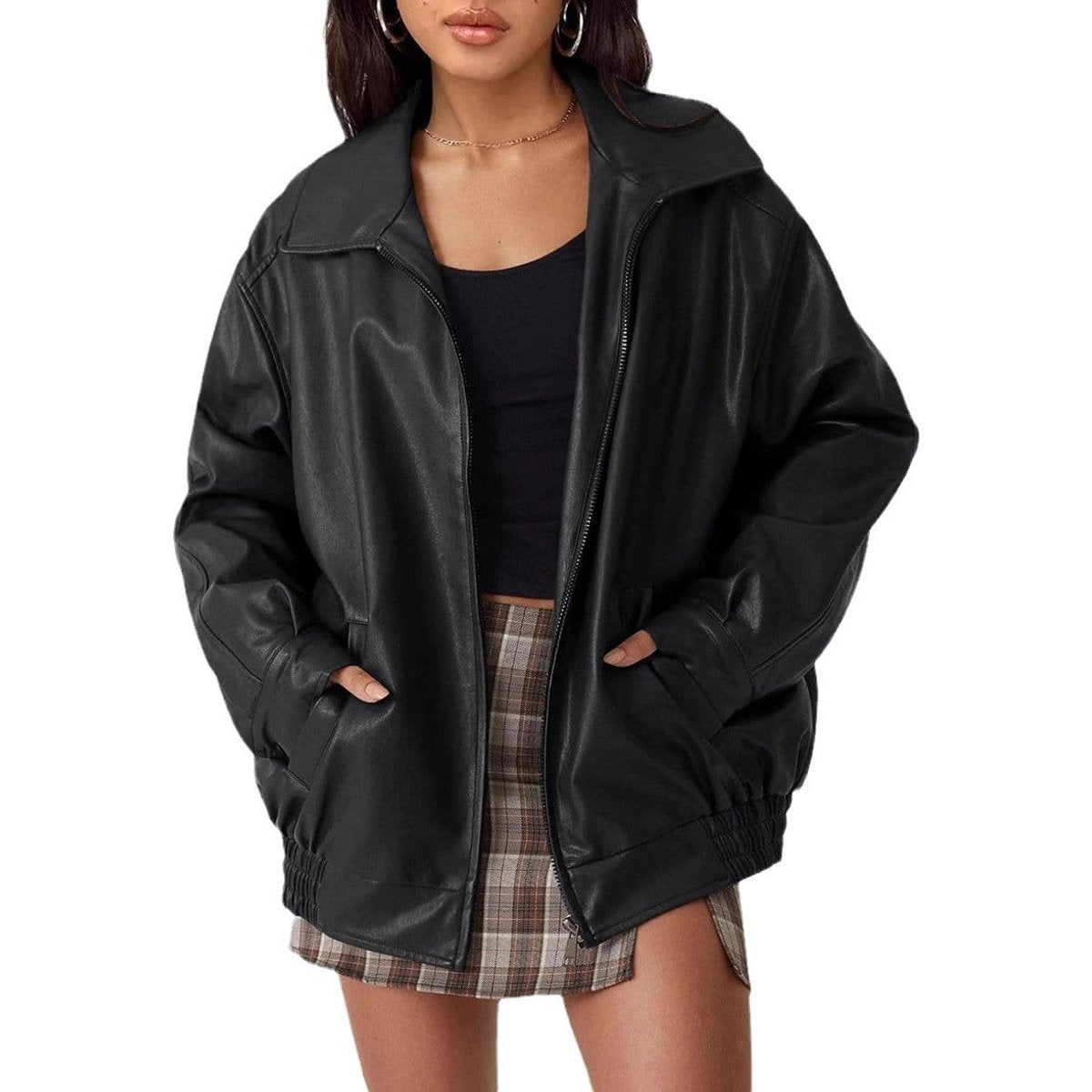 Vista trasera de la chaqueta bomber de mujer