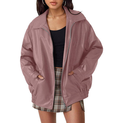 Bolsillos delanteros de la chaqueta bomber para mujer