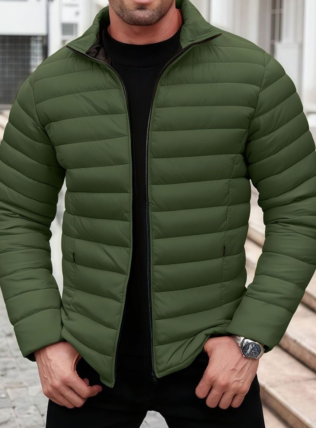 Chaqueta KESTON en color negro con bolsillos visibles