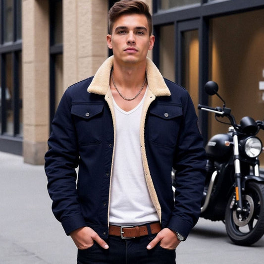 Chaqueta de invierno para hombre KODIAK con forro sherpa y corte relajado
