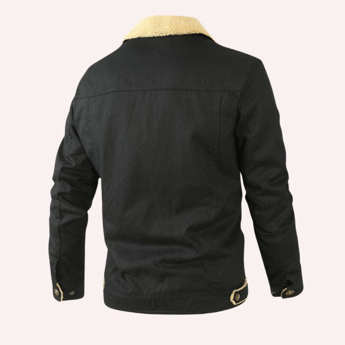 Vista frontal completa de la chaqueta de invierno hombre con bolsillos de pecho