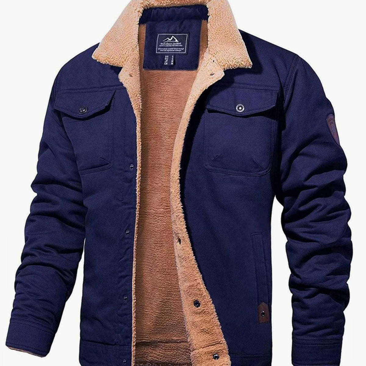 Bolsillos inferiores tipo mano de la chaqueta casual de hombre