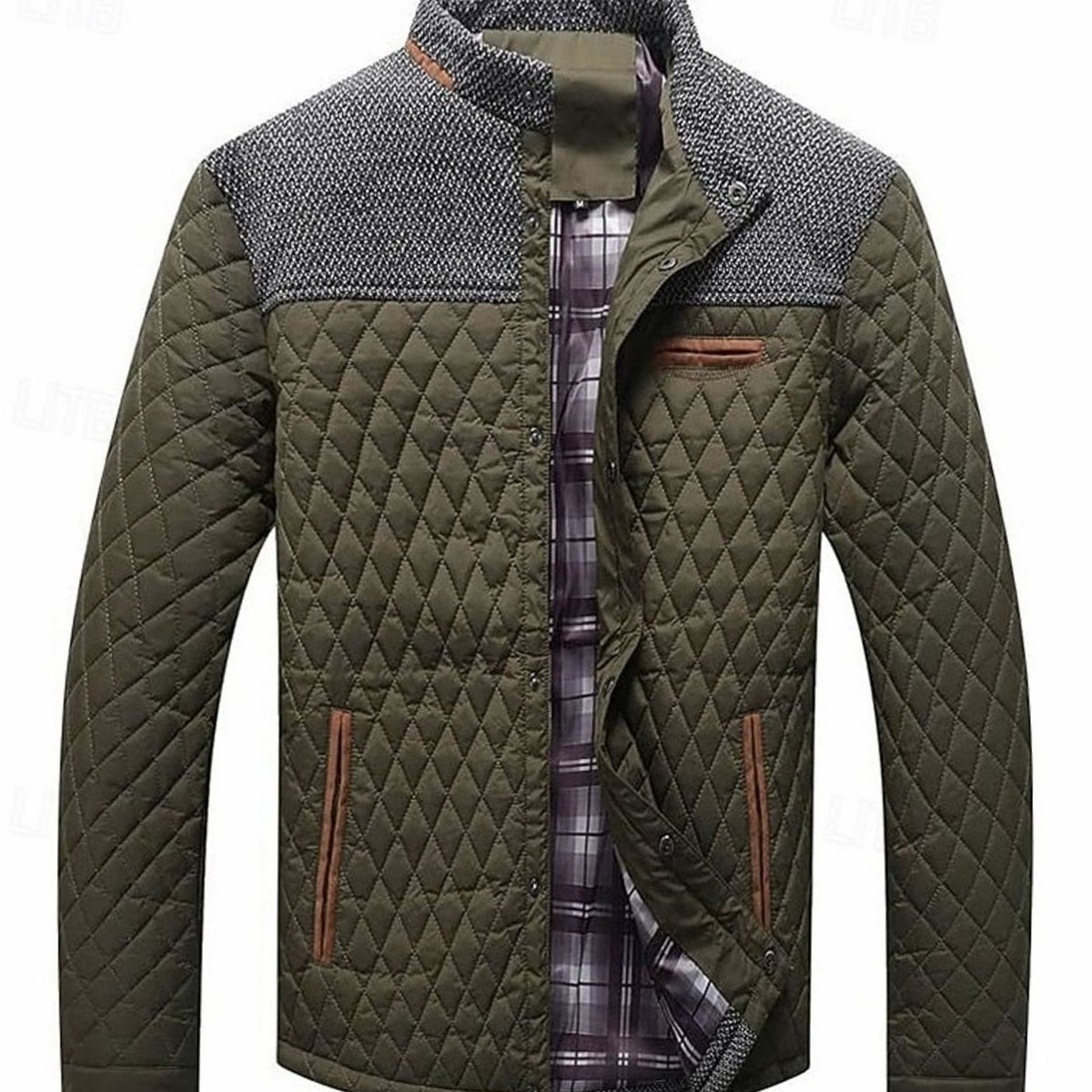 Chaqueta MADDOX combinada con jersey de cuello redondo