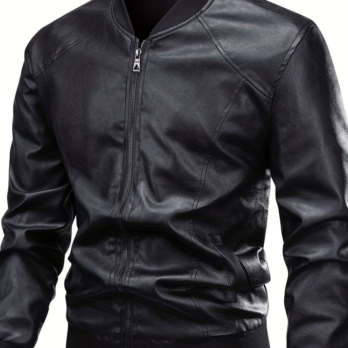 Textura efecto piel de la cazadora bomber slim fit