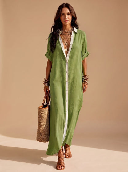 Manga corta con puño vuelto del vestido boho MARELA