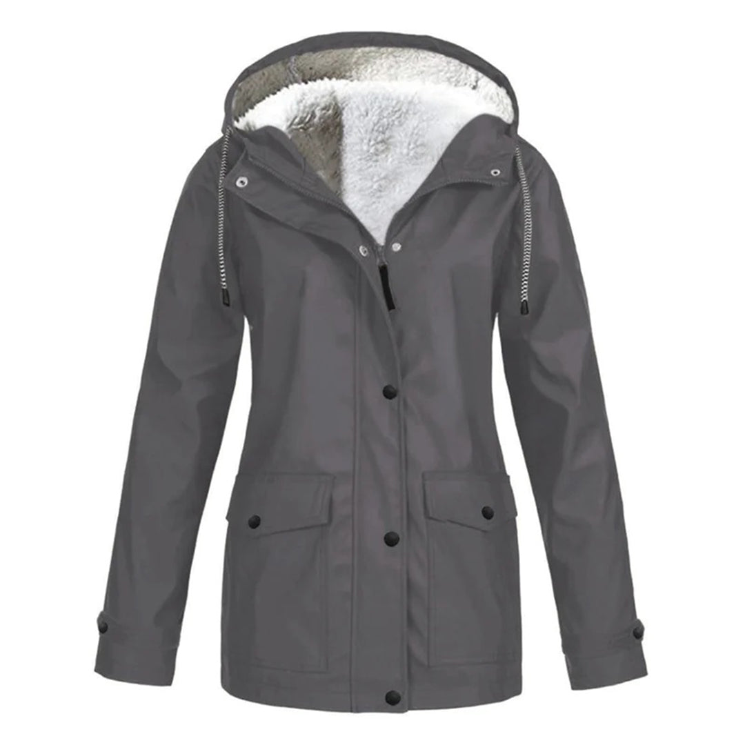 Abrigo impermeable MERILANNE de media longitud con forro de lana para mujer