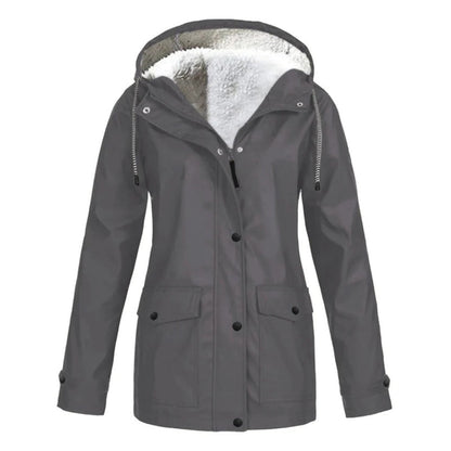 Abrigo impermeable MERILANNE de media longitud con forro de lana para mujer