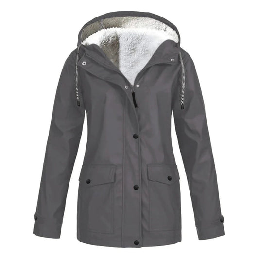 Abrigo impermeable MERILANNE de media longitud con forro de lana para mujer