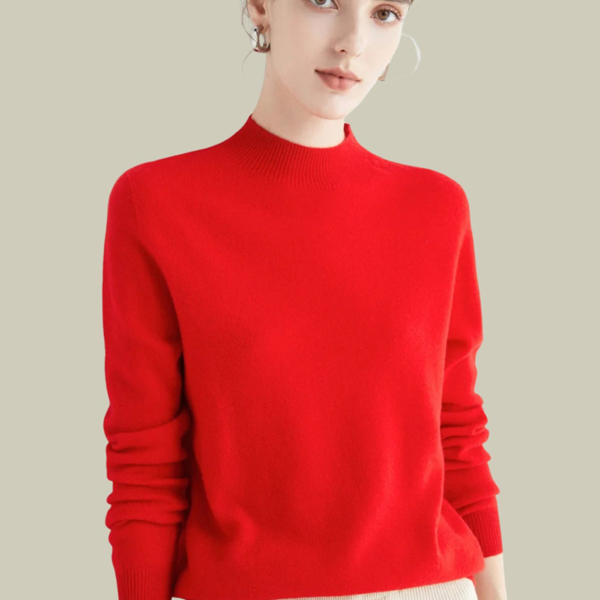 Jersey de cuello alto MERINELLE combinado con vaqueros