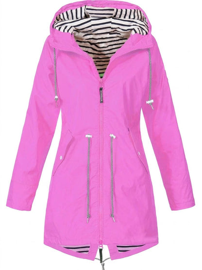 Chubasquero impermeable de mujer con cremallera completa