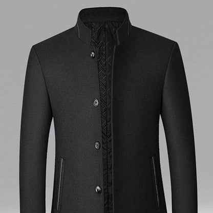 Abrigo de paño hombre en color gris con cuello alto