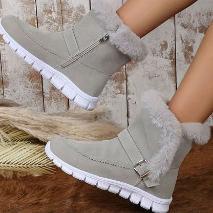 Botines de nieve mujer en color marrón con cuello afelpado