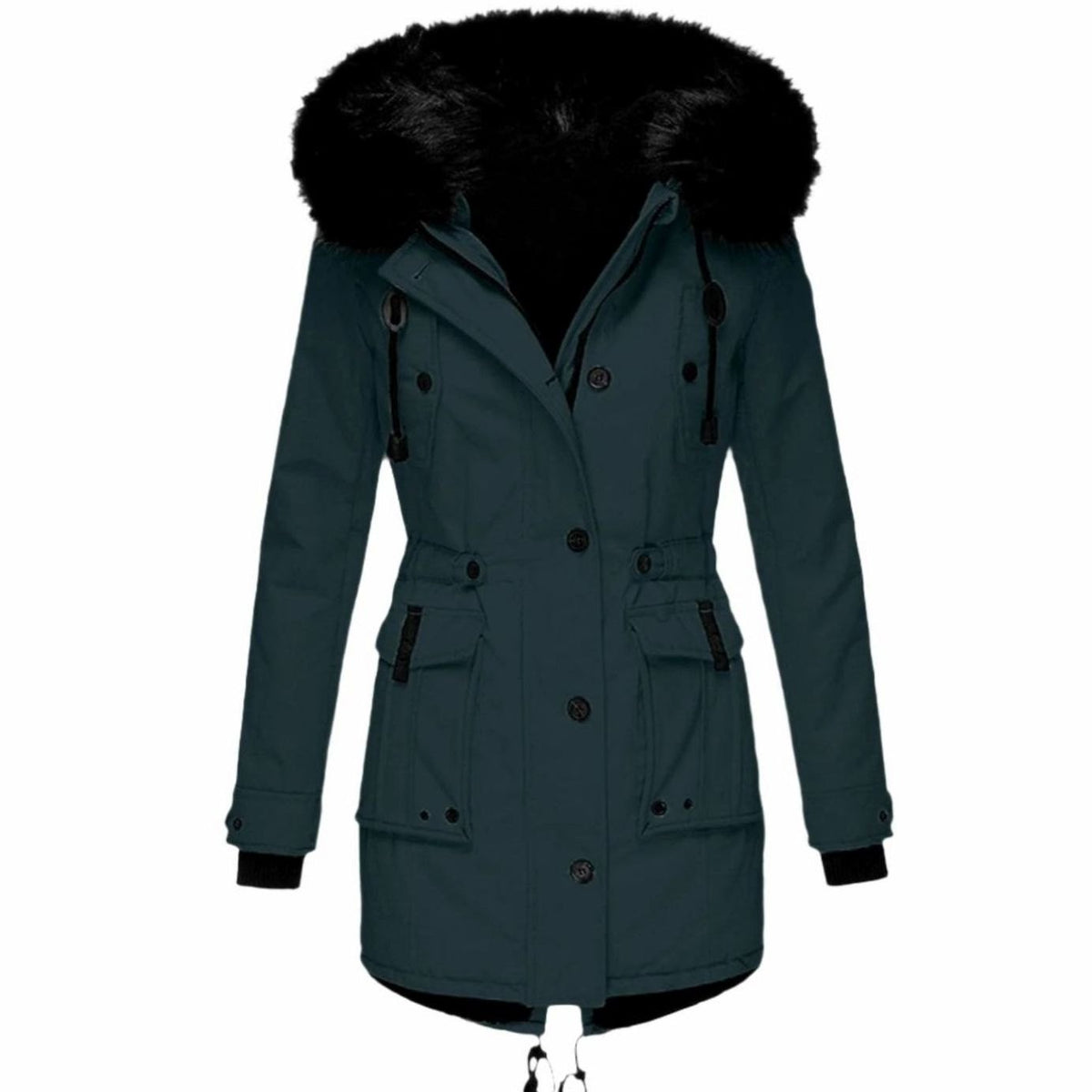 Parka de invierno combinada con botas para un look casual