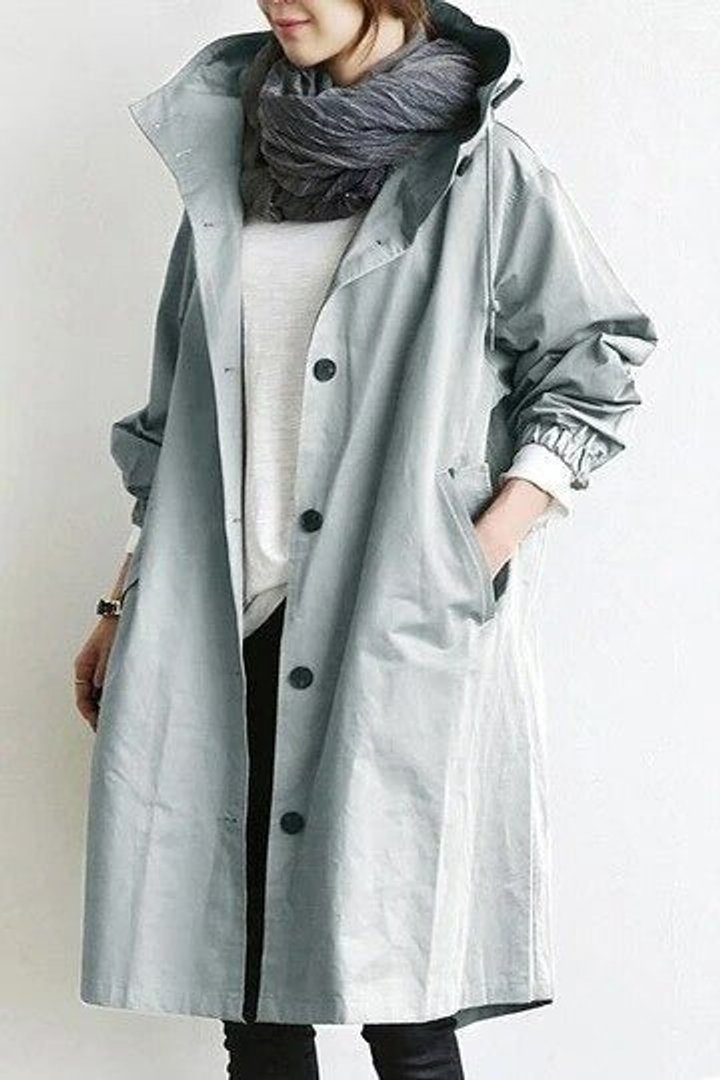 Abrigo oversize NOELIA combinado con jersey de punto