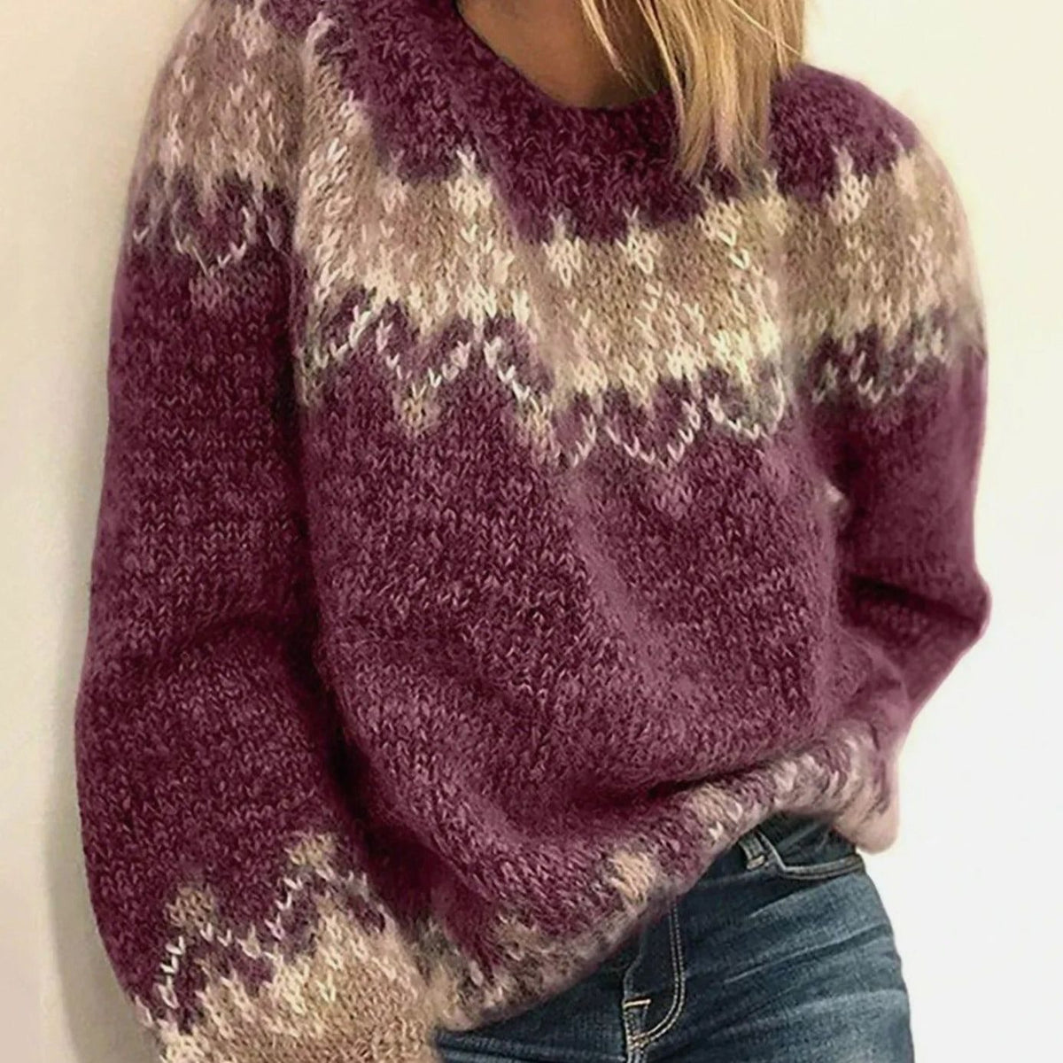 Vista frontal del jersey de mujer NORAH con manga larga