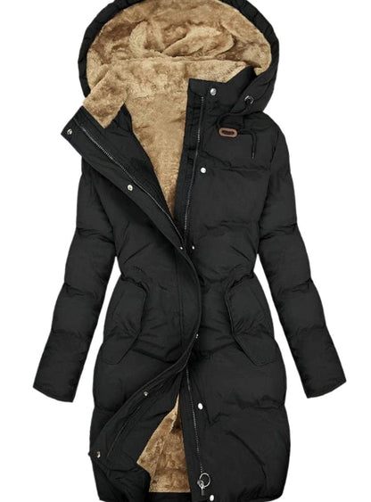 Detalle del forro polar interior y cremallera de la parka NÓRDICA
