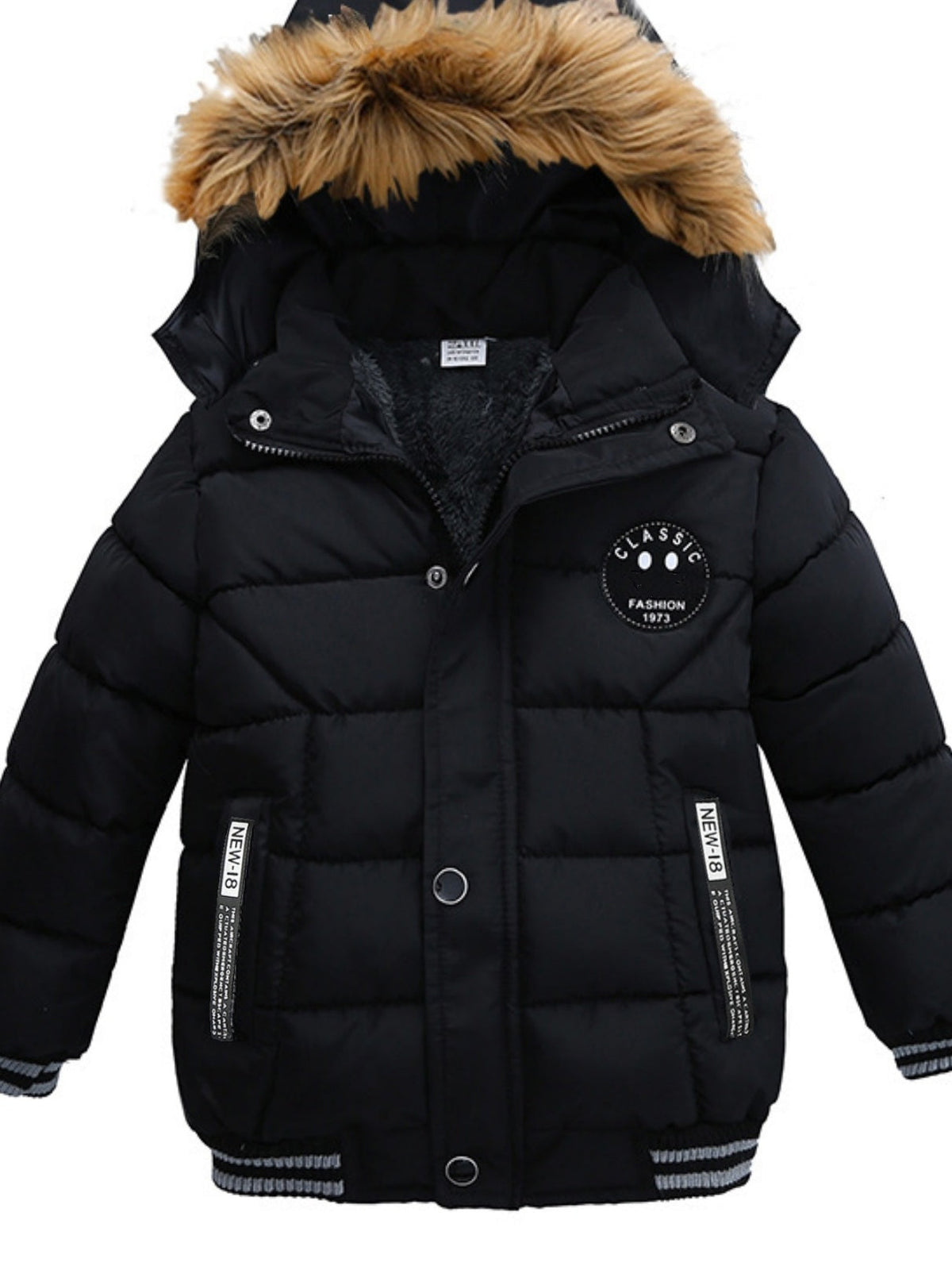 Abrigo acolchado infantil NORDIK con capucha ajustable para invierno