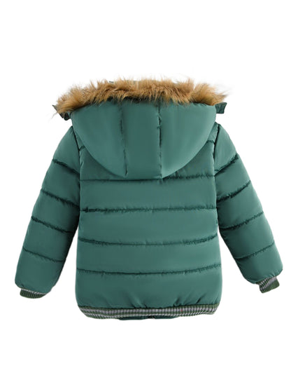Abrigo infantil NORDIK en verde oscuro para uso diario en invierno