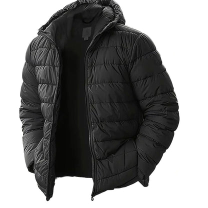 Chaqueta acolchada con capucha ORVINN en negro para hombre, vista frontal