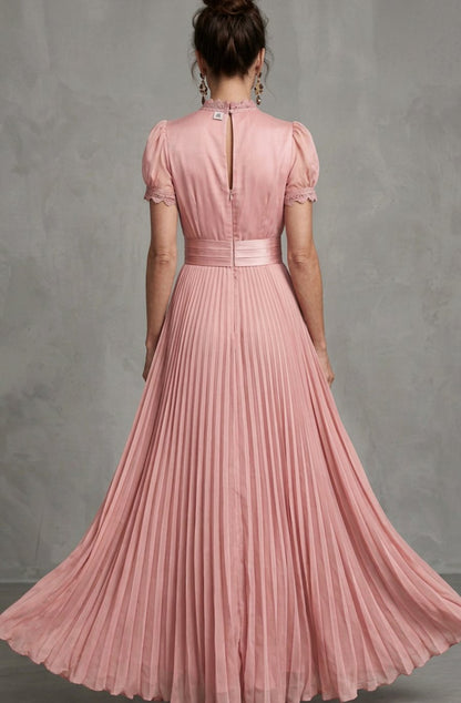 Vestido maxi plisado ideal para bodas y eventos formales