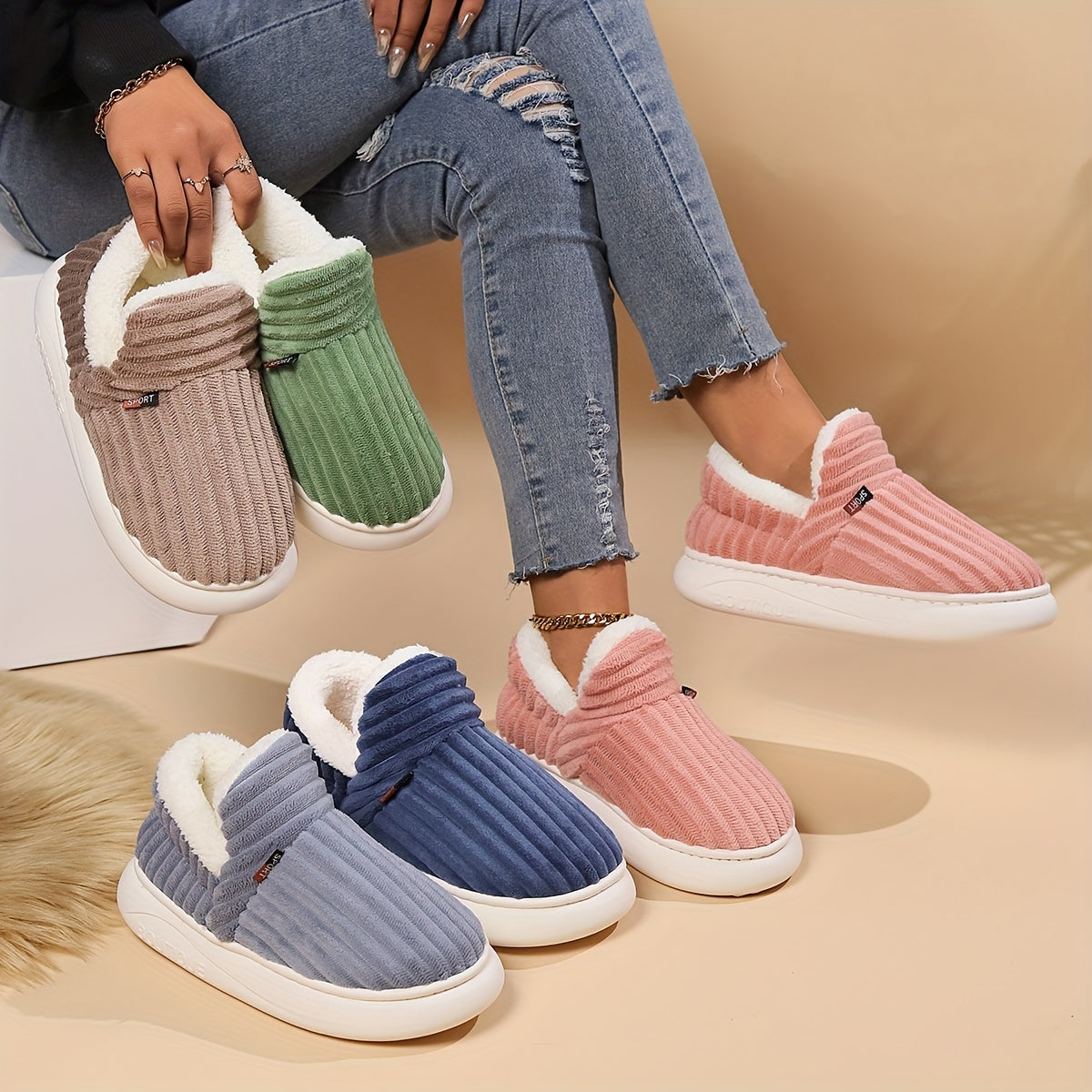 Zapatillas de invierno PLUMESA en tono rosa