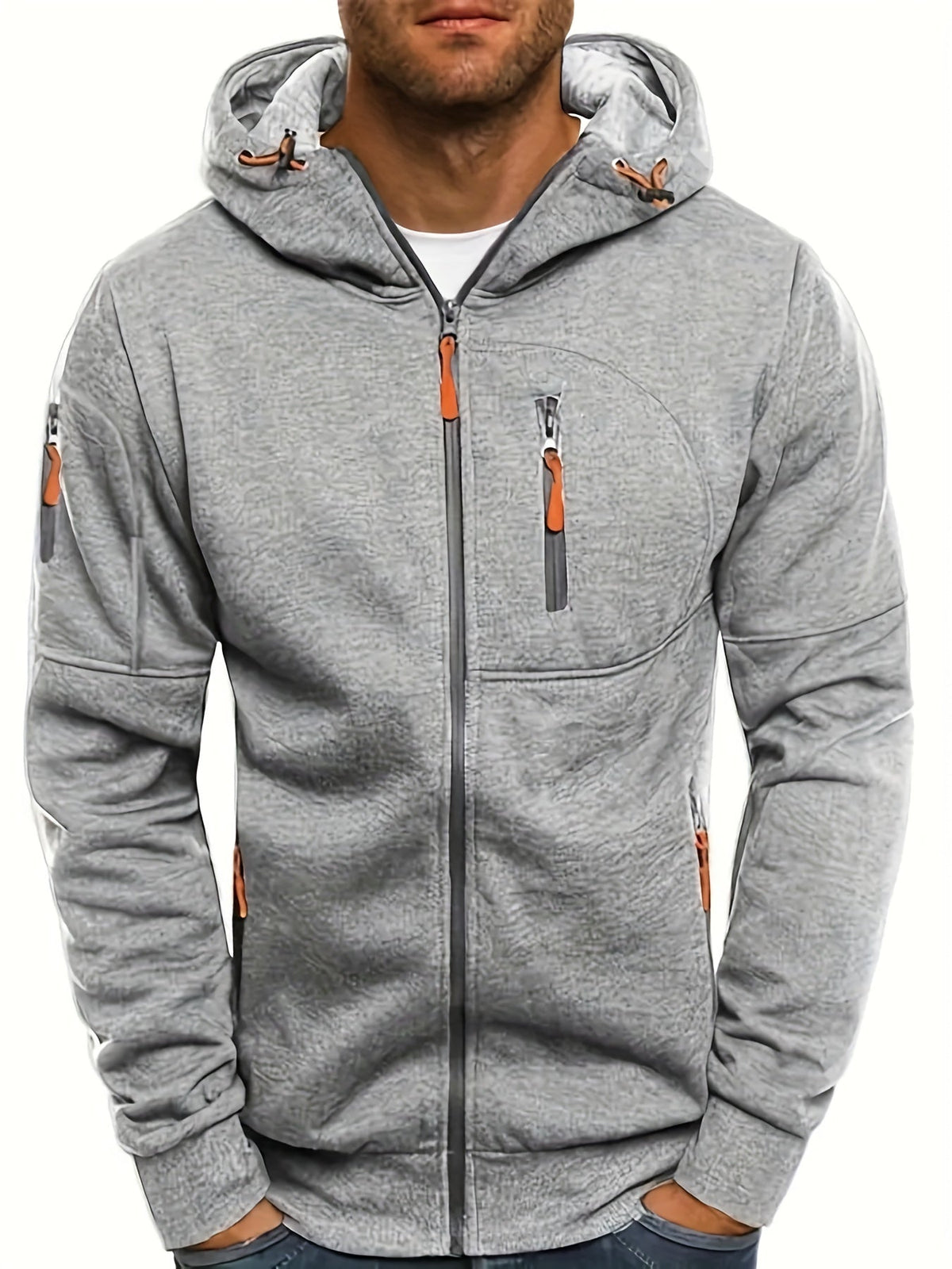 Sudadera RENZKO con capucha ajustable y cremallera frontal para hombre