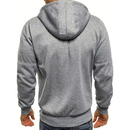 Detalle de la cremallera frontal de la sudadera RENZKO para hombre