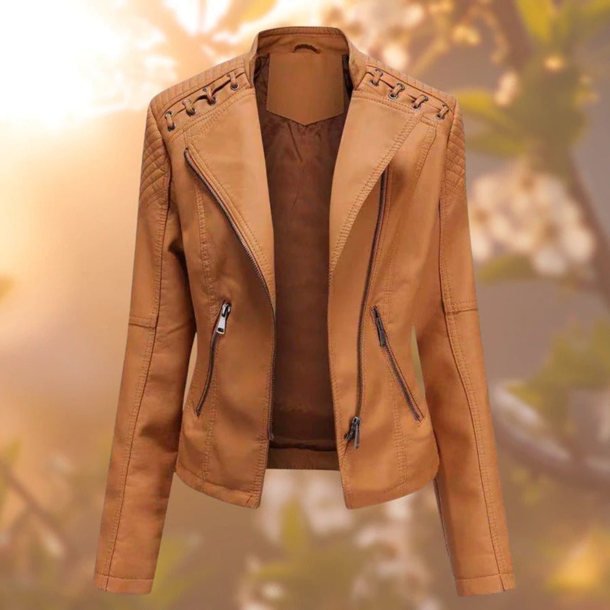 Chaqueta estilo motero RIVALKA vista frontal completa