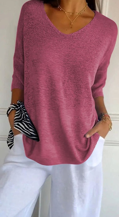 Túnica de punto para mujer combinada con leggings en look casual