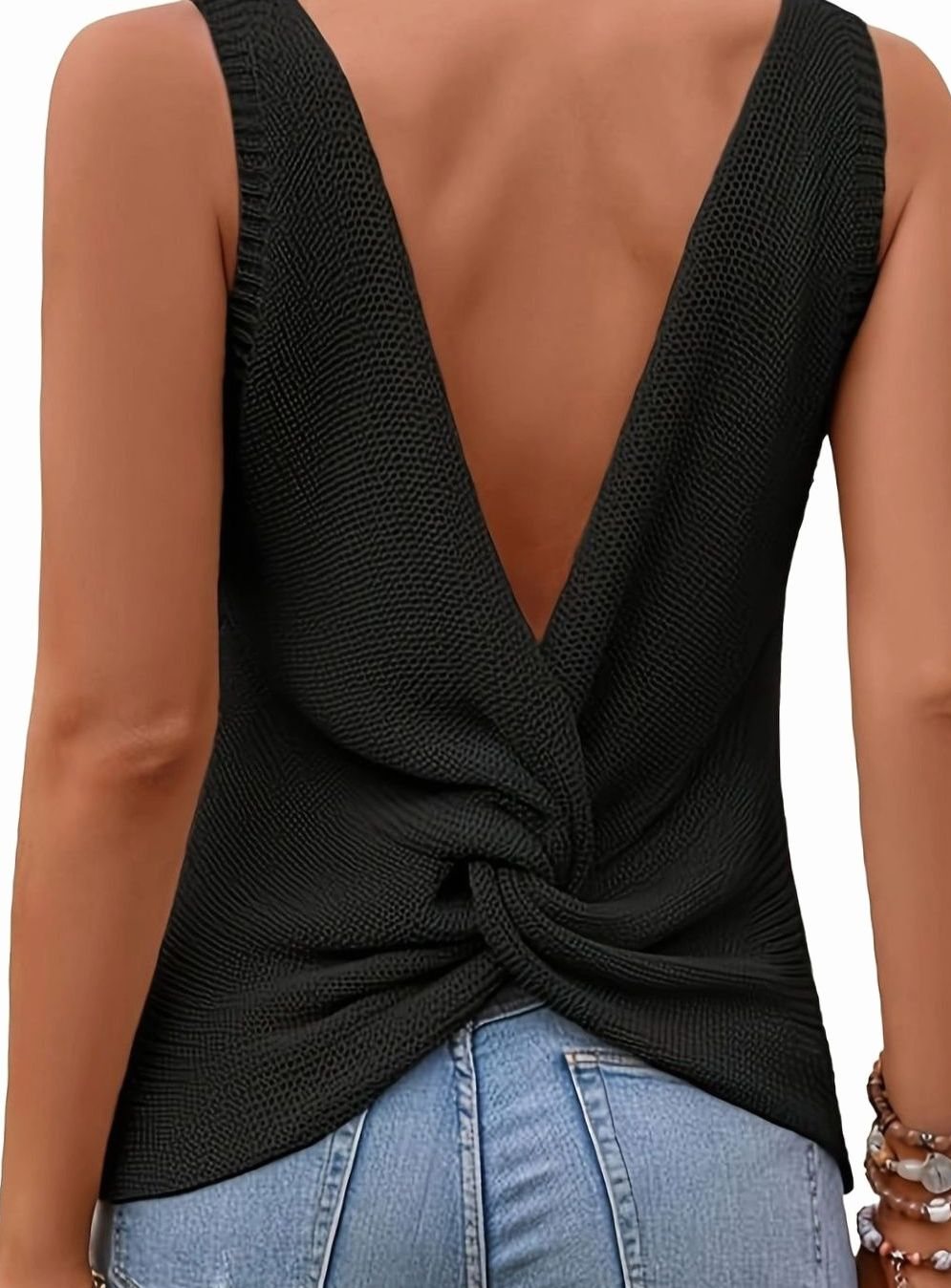 Textura del tejido de punto abierto de la camiseta SELWANA