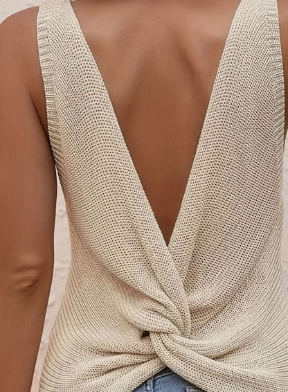 Camiseta de punto SELWANA en color beige