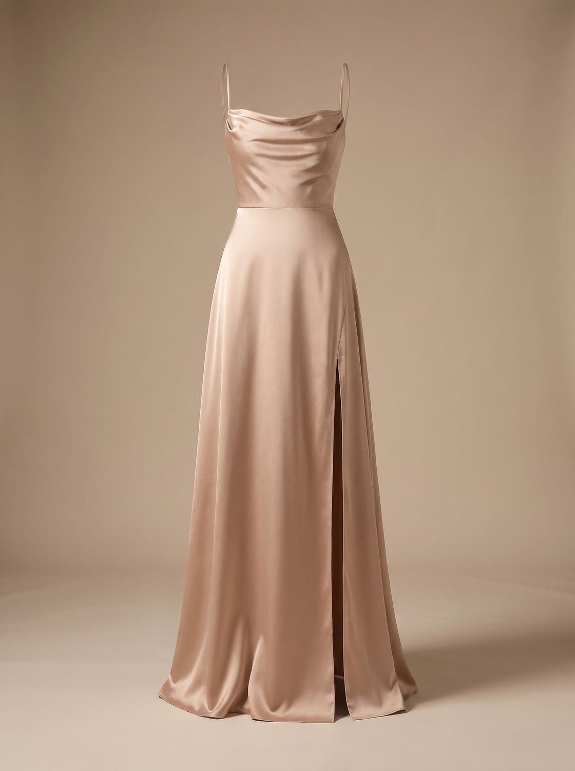 Vestido de noche combinado con sandalias de tacón