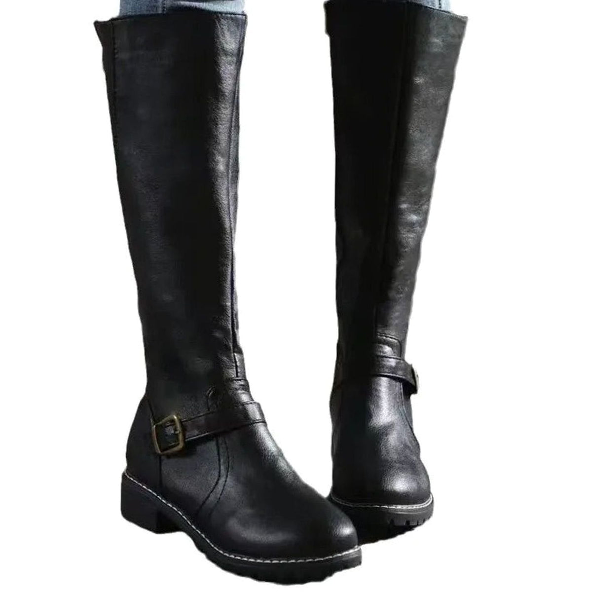 Botas altas de mujer con cierre lateral y caña alta hasta la rodilla