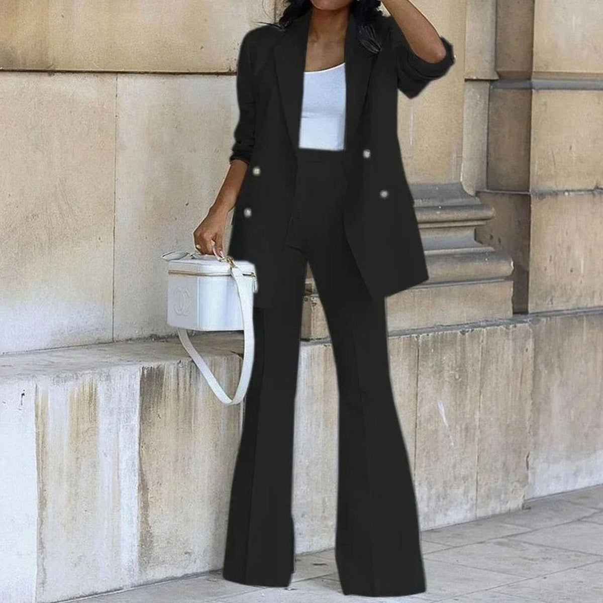 Conjunto de traje de dos piezas para mujer en varios colores