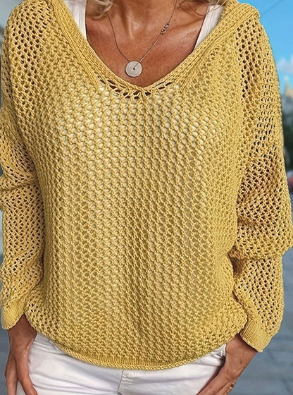 Jersey holgado de punto abierto combinado con top interior