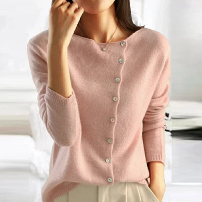 Suéter SUVELLA mujer en color rosa claro, ajuste relajado