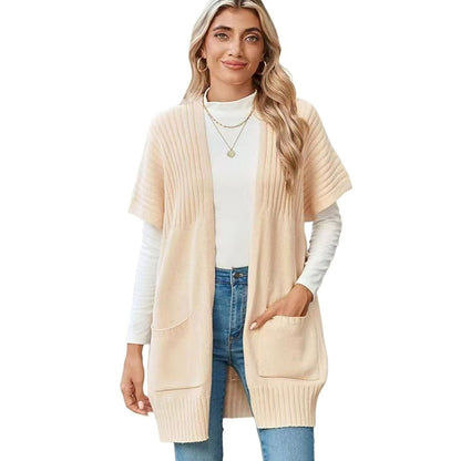 Chaqueta de punto con bolsillos delanteros combinada con camiseta