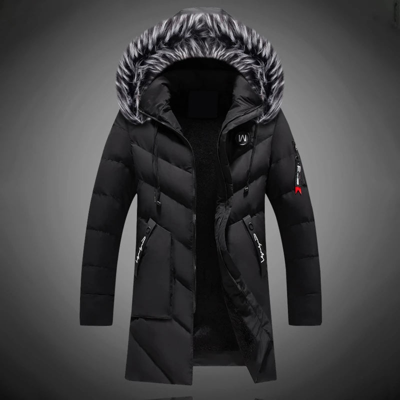 Abrigo de invierno THORIN para hombre con capucha ajustable y forro de piel sintética