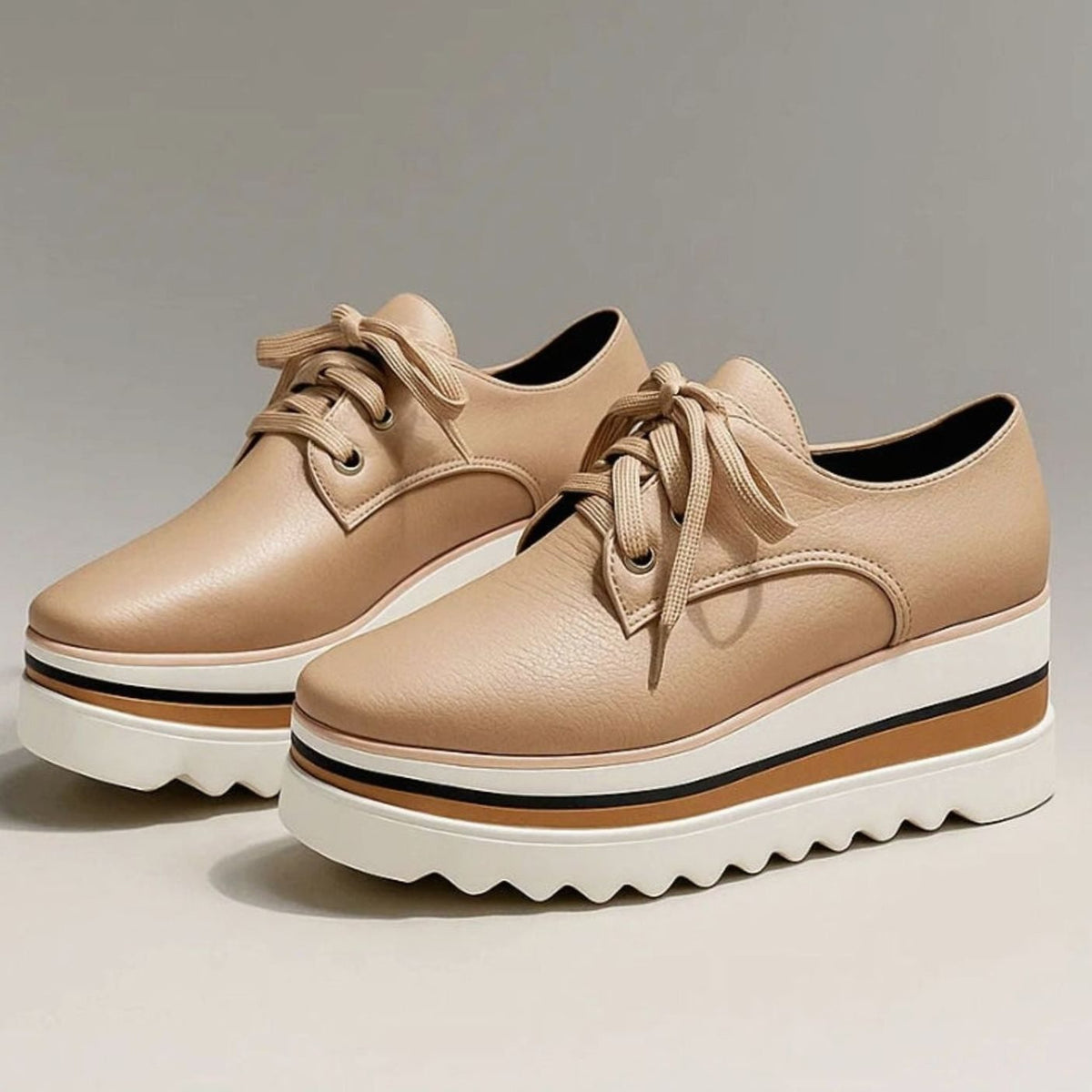 Zapatillas Oxford de plataforma TRESSLY con cordones y puntera cuadrada para mujer