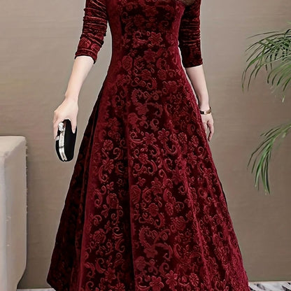 Vestido de terciopelo floral VELISSA ideal para eventos festivos