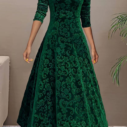 Vista trasera del vestido midi de terciopelo VELISSA