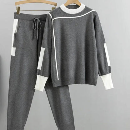 Conjunto de punto WESLA con sudadera y jogger a juego para mujer