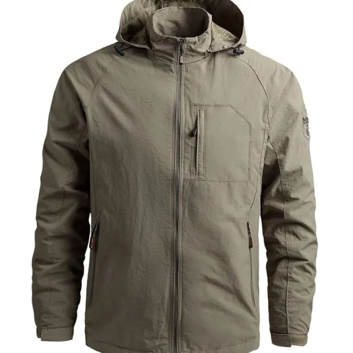 Detalle de bolsillos con cremallera de la chaqueta casual ZALDRИК
