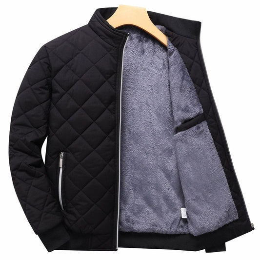 Cazadora bomber acolchada ZELTRIK en negro con cremallera completa para hombre